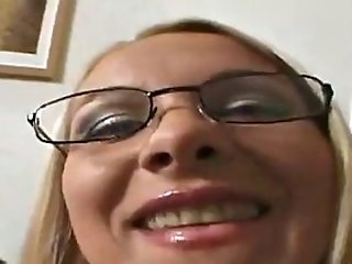 Cougar With Glasses Gets Her Face Jizzed